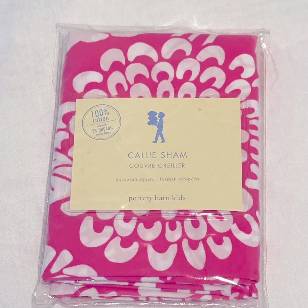 Pottery barn Callie sham floral Euro pink white New